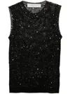 Golden Goose Knitted Vest With Sequins Embell In Black