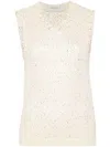 Golden Goose Melyssa Sequin-embellished Knitted Top In Yellow