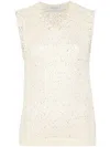 Golden Goose Knitted Vest With Sequins Embell In Yellow
