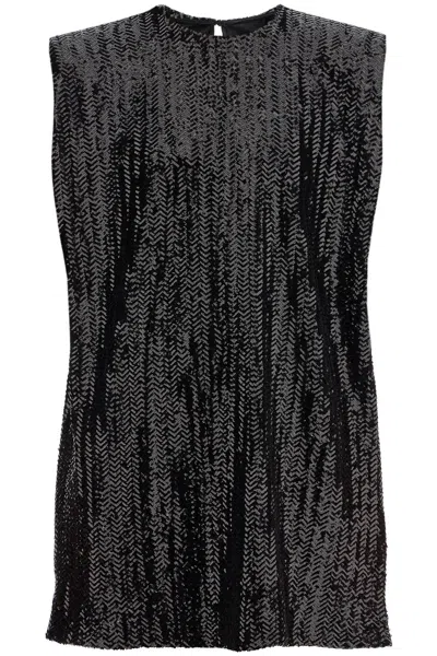 Golden Goose Sequined Mini Dress In Black