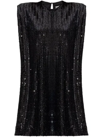 Golden Goose Sequined Mini Dress In Black