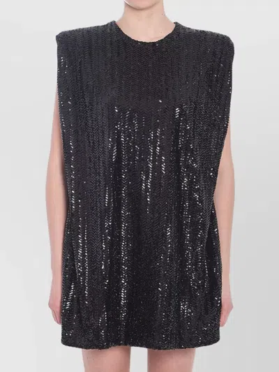 Golden Goose Sequined Mini Dress In Black