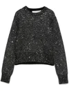 Golden Goose Cropped Knit Top With Sparkling Texture In Gray
