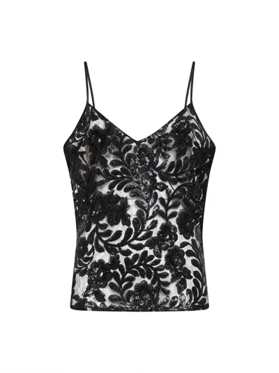 Golden Goose Deluxe Brand Women Tulle Top With Sequins Embroidery In Black