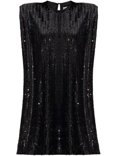 Golden Goose Sequins Mini Dress In Black