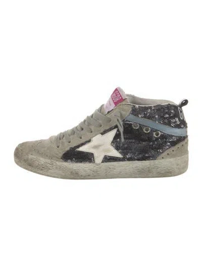 Pre-owned Golden Goose Sequins Patterned Sneakers In Blue