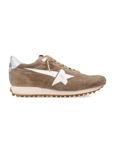 Golden Goose Seventies-inspired Vintage Track Sneaker With Metallic Heel Tab In Brown