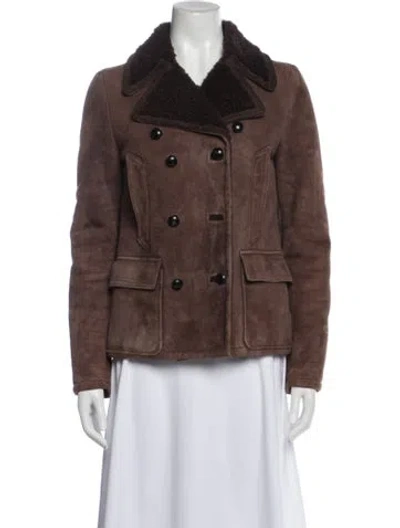 Pre-owned Golden Goose Shearling Jacket In Brown