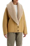 Golden Goose Women's Sheepskin Jacket With A Wide Shearling Shawl Collar In Beige