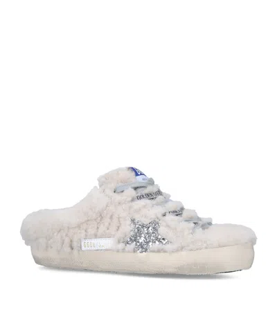 Golden Goose Shearling Superstar Slip-on Sneakers In White