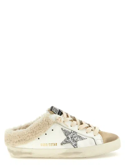 Golden Goose Shearling-lined Sabot Sneaker In White
