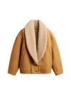 Golden Goose Sheepskin Jacket With Wide Shearling Shawl Collar(brown) In Brown