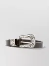 Golden Goose Shiny Wavy Leather Body Belt With Adjustable Length And Decorative Buckle