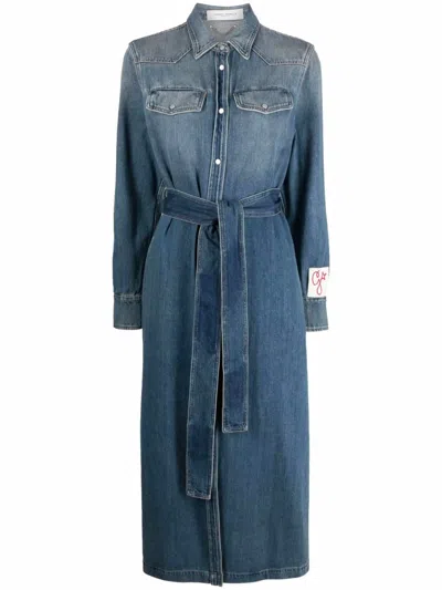 GOLDEN GOOSE GOLDEN GOOSE SHIRT DRESS IN DENIM