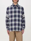 Golden Goose Multicolor Shirt With Check Motif And Stripes On The Sleeves In Ice