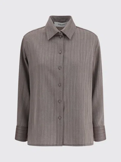 Golden Goose Brown Fleece Wool Dress Shirt