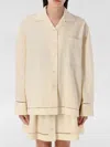 Golden Goose Texture Stripe Oversize Button-up Shirt In White