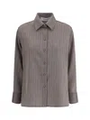 Golden Goose Garnet Shirt In Chevron Wool Blend Women In Brown