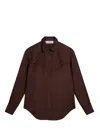 Golden Goose Viscose Shirt With Quilted Details In Brown