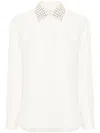 Golden Goose Ivory Shirt With Jacquard Pattern In Papyrus