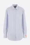 Golden Goose Striped Boyfriend Button-front Shirt In White+infinity