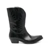 Golden Goose Wish Star Pointed Toe Western Boot In Black