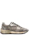 Golden Goose Men's Running Dad Suede And Nylon Upper Leather Star And Heel Sneaker In Black/silver/khaki