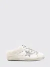 Golden Goose Star-motif Shearling Sneakers In White