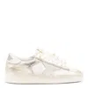 Golden Goose White And Gold Stardan Sneakers In Neutral