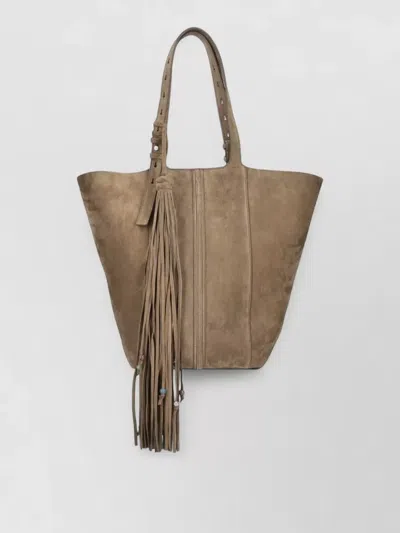 Golden Goose Shopper Tote Bag Adjustable Strap Tassel In Brown