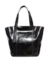 Golden Goose Black Leather Tote With Structured Silhouette In Black