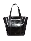 Golden Goose Black Leather Tote With Structured Silhouette In Black