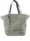 Golden Goose Sage Green Printed Logo Tote Bag With Structured Silhouette In Green