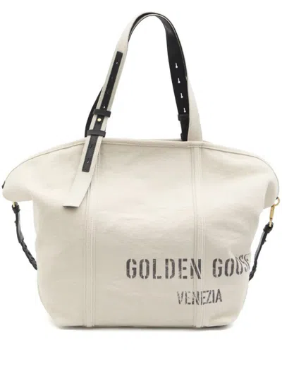 Golden Goose Shopping 24.7 Ew Canvas Tye Dye With Print Bags In Beige