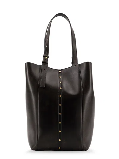 Golden Goose Shopping 24.7 Vintage Leather Shoulder Bag In Black