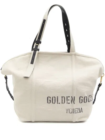 Golden Goose Tye Dye Shopping Bags In White