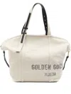 Golden Goose Spacious Beige Handbag With Dual Handles And Adjustable Strap In White