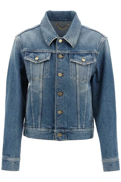 Golden Goose Short Denim Jacket Women In Blue