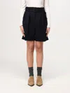 Golden Goose Belted Virgin Wool-blend Shorts In Blau