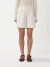 Golden Goose Journey Ws Pleated Shorts Leilah Vintage Cotton M In Ecru