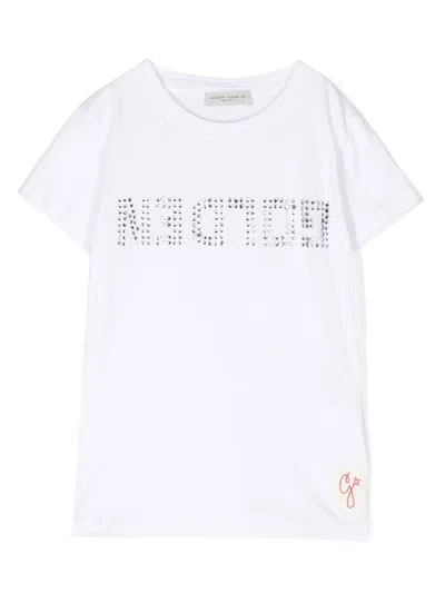 Golden Goose Kids' Crystal-embellished T-shirt In White