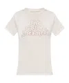 Golden Goose Viscose Blend T-shirt With Ribbed Crew Neck And Front Print In White