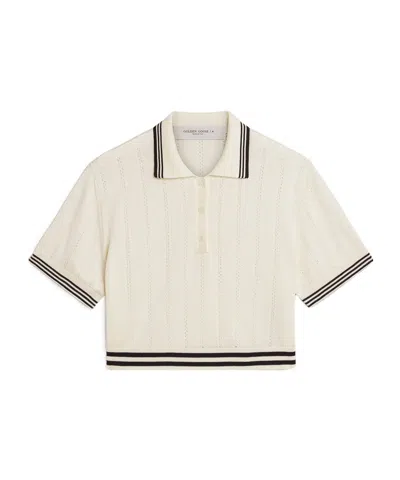 Golden Goose Short-sleeved Polo Shirt In White