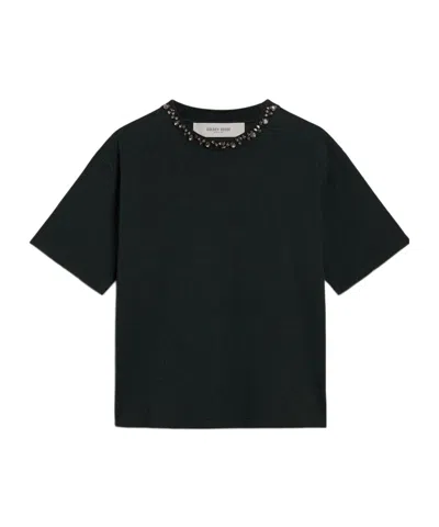 Golden Goose Short-sleeved T-shirt In Washed Black
