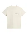 Golden Goose White Crewneck T-shirt With Logo Lettering On The Front In Traditional White/black