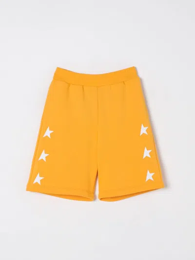 Golden Goose 'star' Print Short Sweatpants Kids In Orange