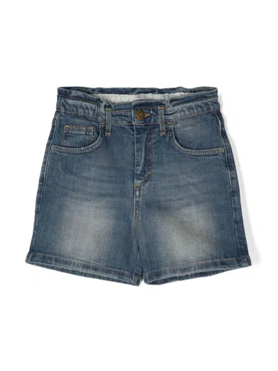 Golden Goose Kids' High-rise Denim Shorts In Blue