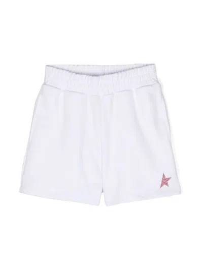 Golden Goose Kids' Glitter-detail Shorts In White