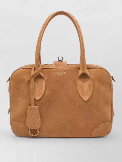 Golden Goose Shoulder Bag Detachable Strap Gold Tone Hardware In Brown