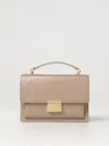Golden Goose Deluxe Brand Structured Handbag With Gold-tone Clasp And Versatile Straps In Dark